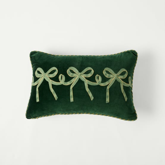 Bow and Bright Green Cushion