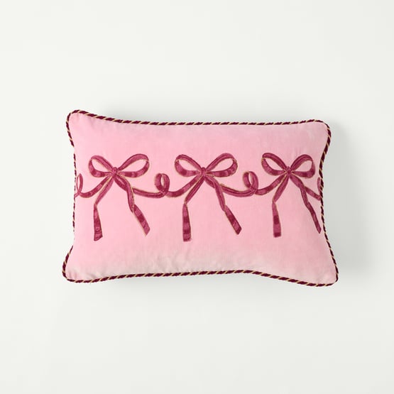 Bow and Bright Pink Cushion