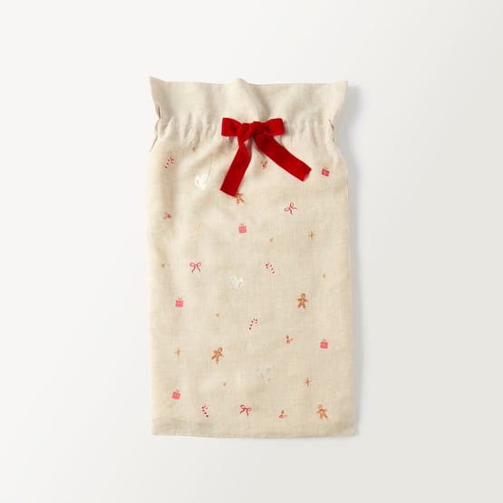 Vintage Washed Natural Linen Santa Sack