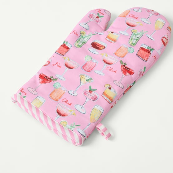 Cocktails Pink Oven Mitts Pack of 2