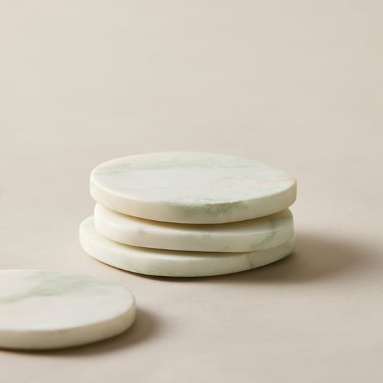 Pebble Green Marble Coasters Pack of 4