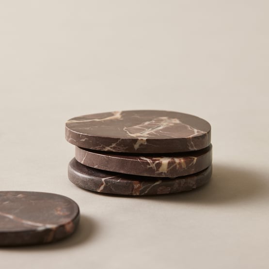 Pebble Burgundy Marble Coasters Pack of 4