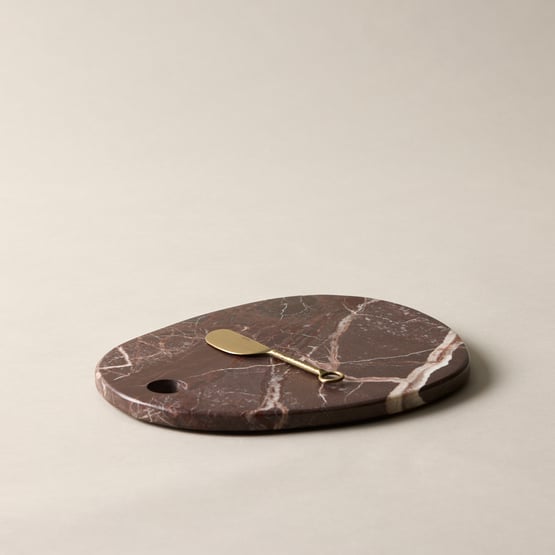 Pebble Burgundy Marble Board Knife Set
