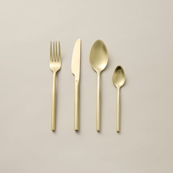 Matilda Matte Gold Cutlery Set of 16