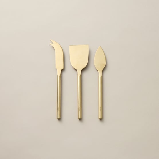 Matilda Matte Gold Cheese Knives Set of 3