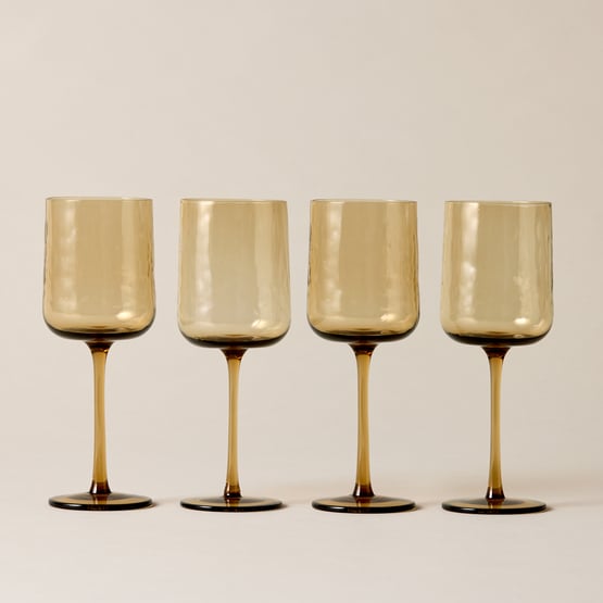 Allegra Amber Wine Glass Pack of 4