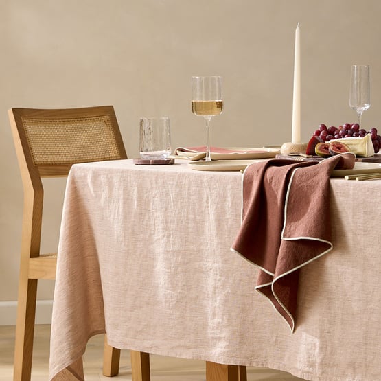 Rae Washed Red Linen Tablecloth