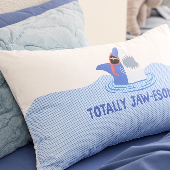 Totally Jaw-Esome White Text Pillowcase