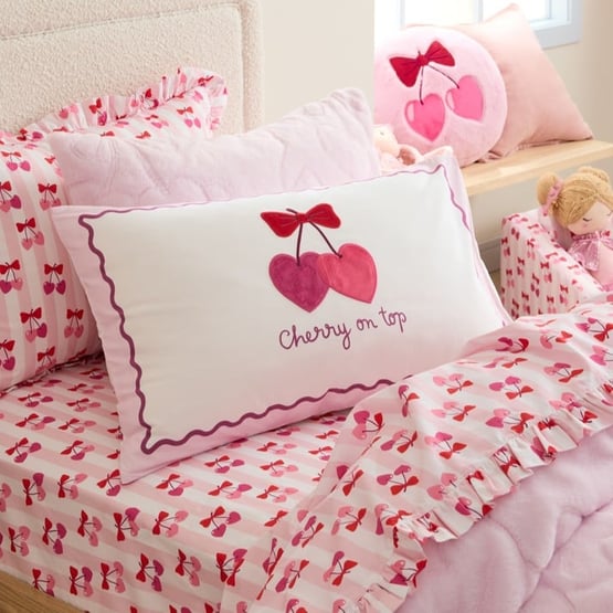 Cherry On Top Pink Text Pillowcase