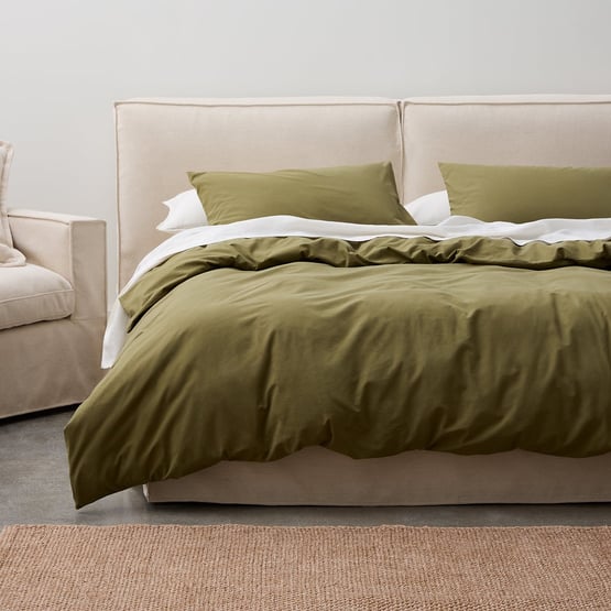 River Beige Linen Bed