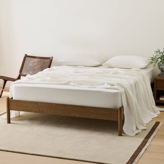 Walnut Timber Bed Base