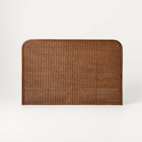 Lena Walnut Rattan Bedhead