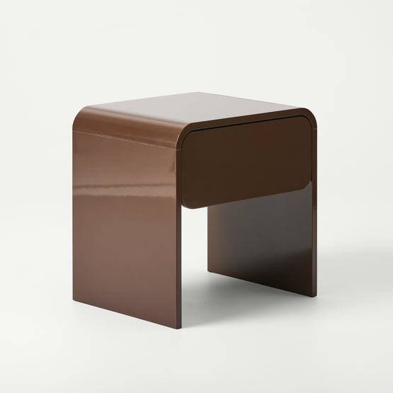 Miro High Gloss Chocolate Bedside Table