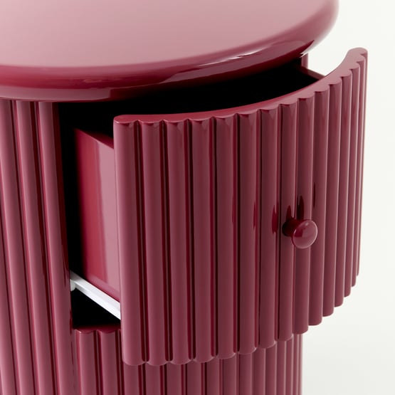 Harper High Gloss Plum Bedside Table
