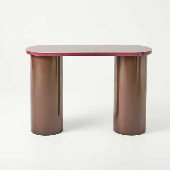 Clover High Gloss Chocolate & Plum Console