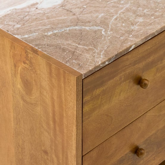 Atti Toronto & Walnut Marble Top Bedside Table