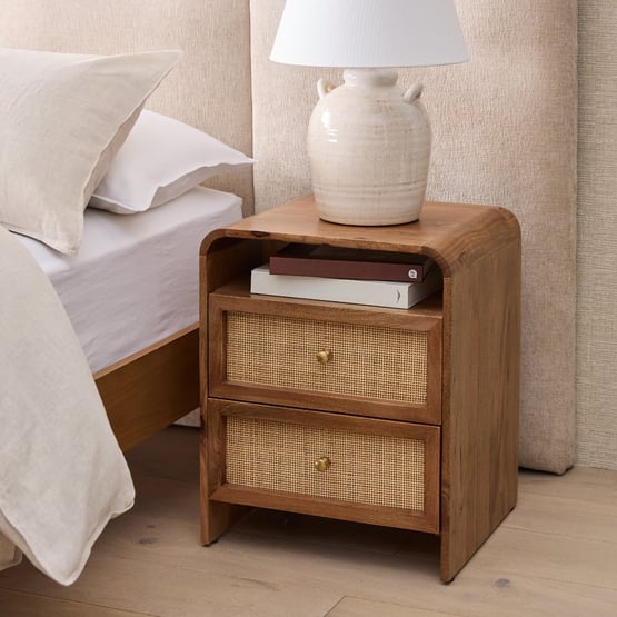 Cove Walnut Bedside Table