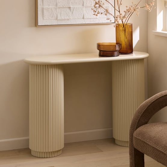 Harper High Gloss Oat Console