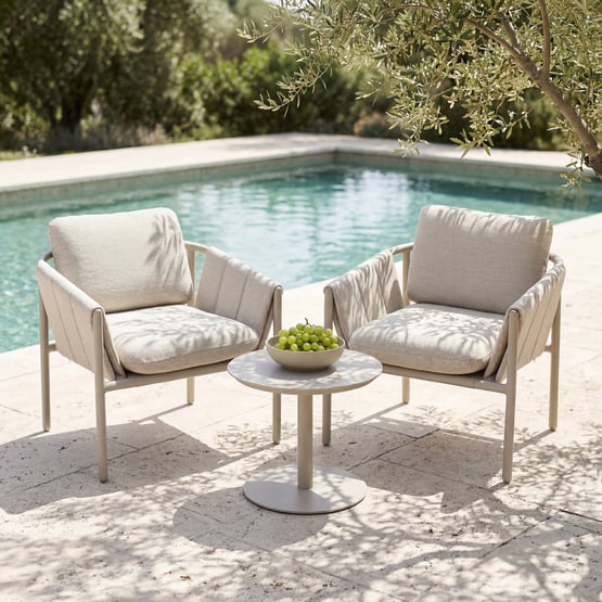 Santorini Pebble Aluminum Outdoor Set