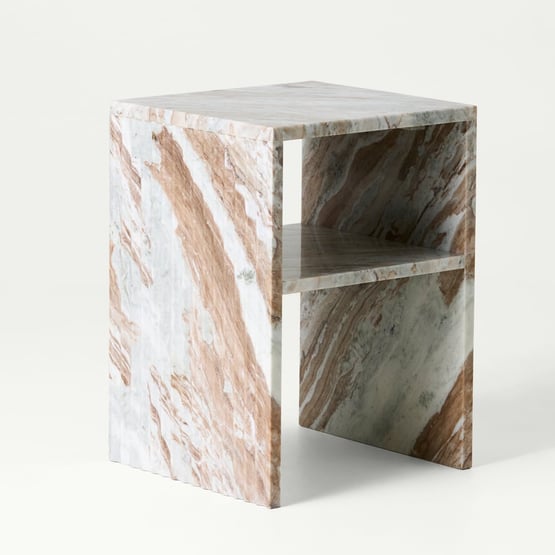 Athena Toronto Marble Fluted Bedside Table