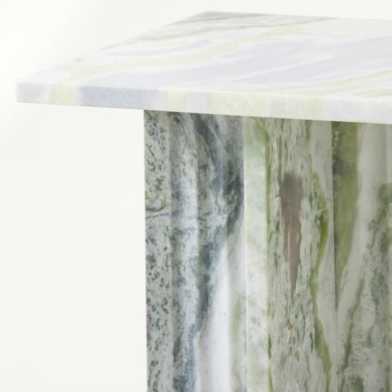 Athena Green Onyx Marble Fluted Side Table