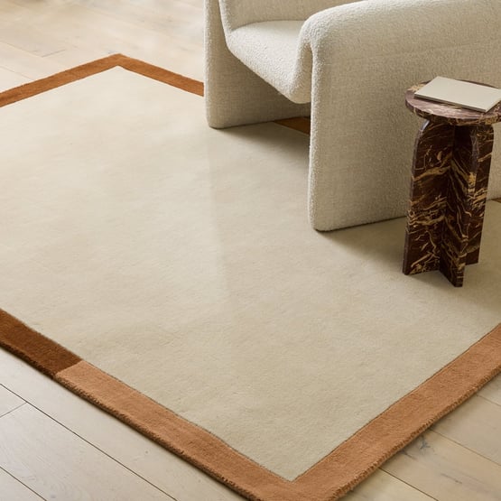 Anna Frame Hand Loomed Earth Wool Rug
