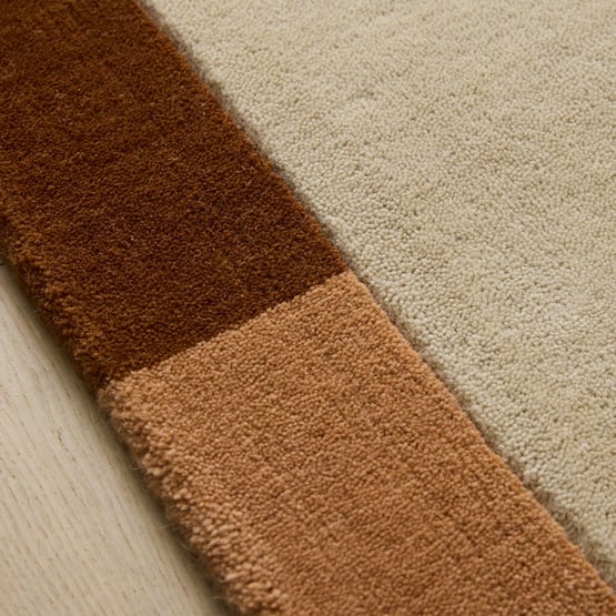 Anna Frame Hand Loomed Earth Wool Rug