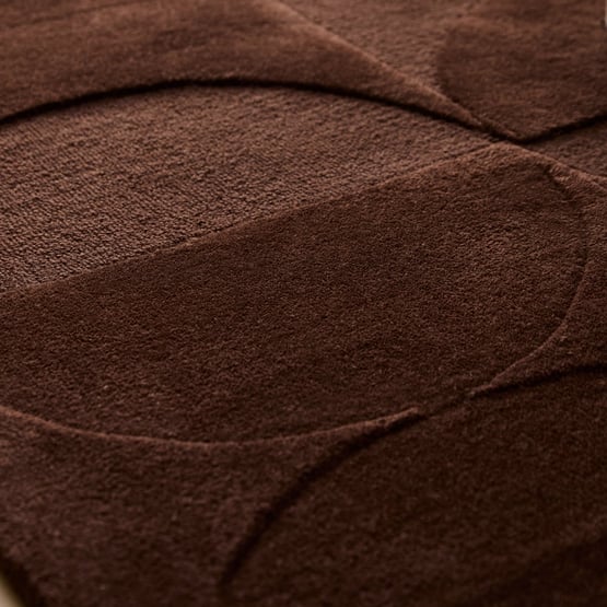 Echo Chocolate Hand Tufted Cut and Loop Wool Rug 