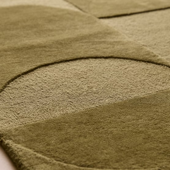 Echo Olive Hand Tufted Cut and Loop Wool Rug