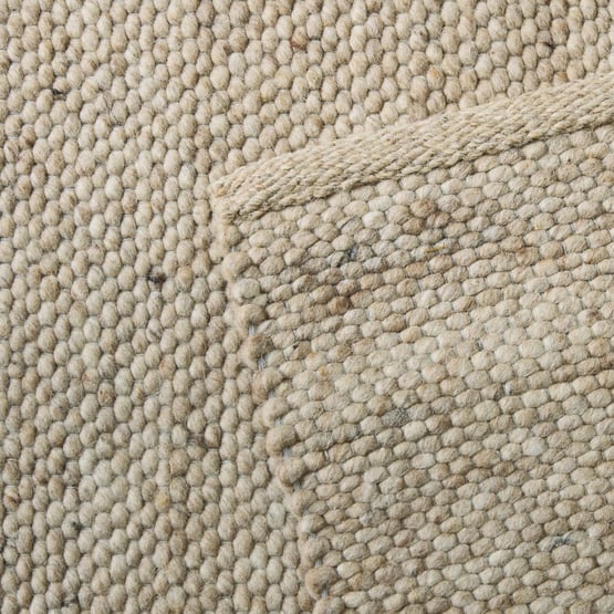 River Natural Pebble Hand Looped Natural Wool Rug 