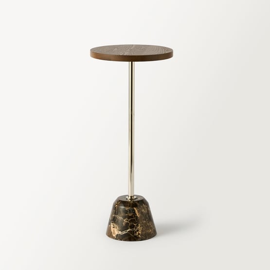 Savoy Dark Chocolate Timber Marble Drinks Table