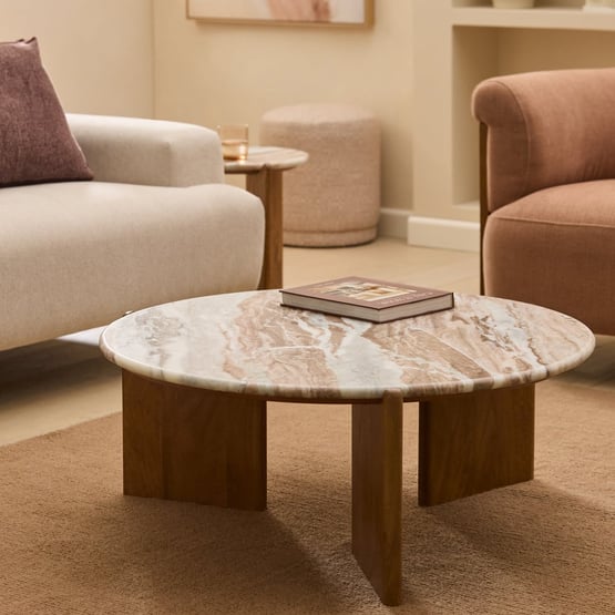 Marmo Toronto & Walnut Marble Coffee Table