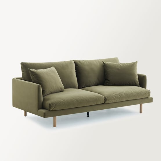 Morrison Olive Velvet 3 Seater Sofa