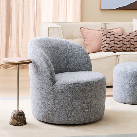 Bonnie Serenity Blue Swivel Armchair