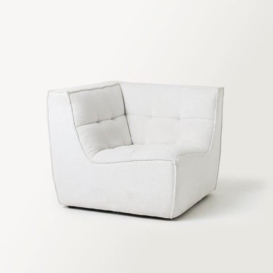 Otis Snow Boucle Corner Lounge Chair