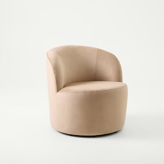 Bonnie Mushroom Velvet Swivel Chair