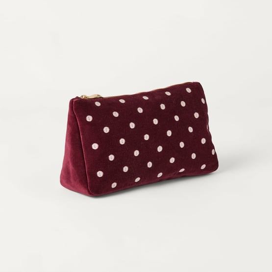 Burgundy Polka Dot Glam Bag