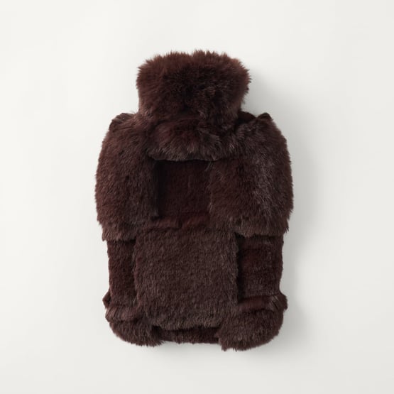 Clea Chocolate Recycled Fur Hot Water Bottle 