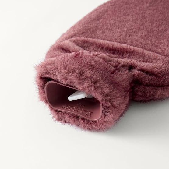 Zurich Mulberry Recycled Fur Long Hot Water Bottle