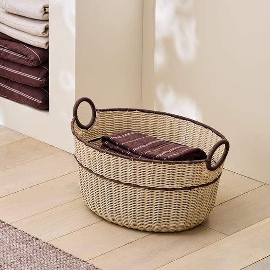 Piper Cream & Chocolate Wash Basket