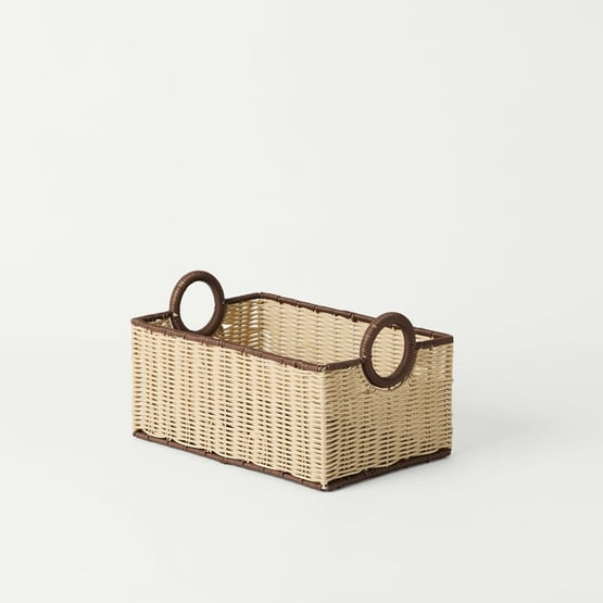 Piper Cream & Chocolate Storage Basket