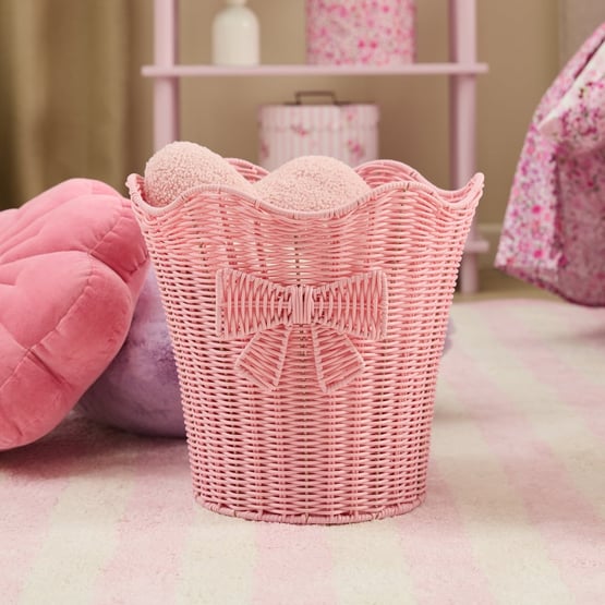 Bow Pink Storage Basket