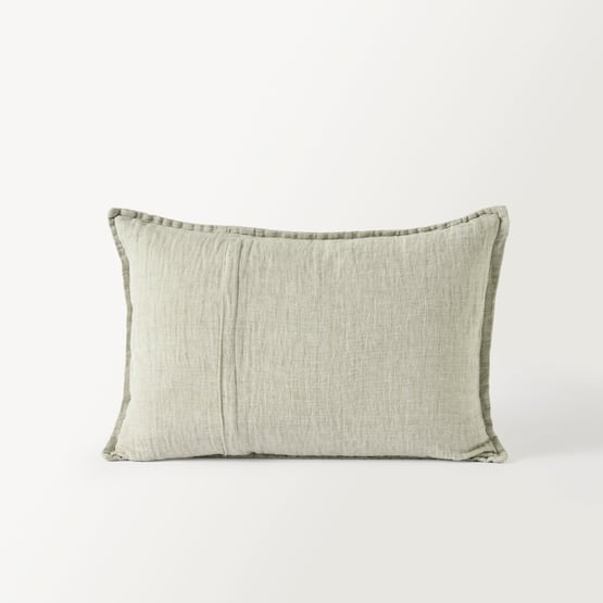 Belgian Gum Leaf Vintage Washed Linen Marle Cushion