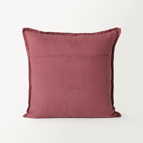 Belgian Redwood Vintage Washed Linen Cushion