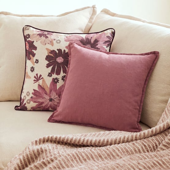 Belgian Redwood Vintage Washed Linen Cushion