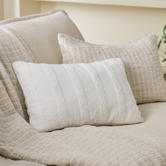 Finley White Stripe Cushion