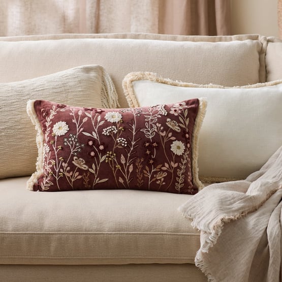 Clara Coffee Floral Cushion