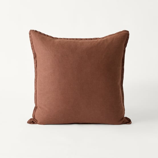 Belgian Walnut Vintage Washed Linen Cushion