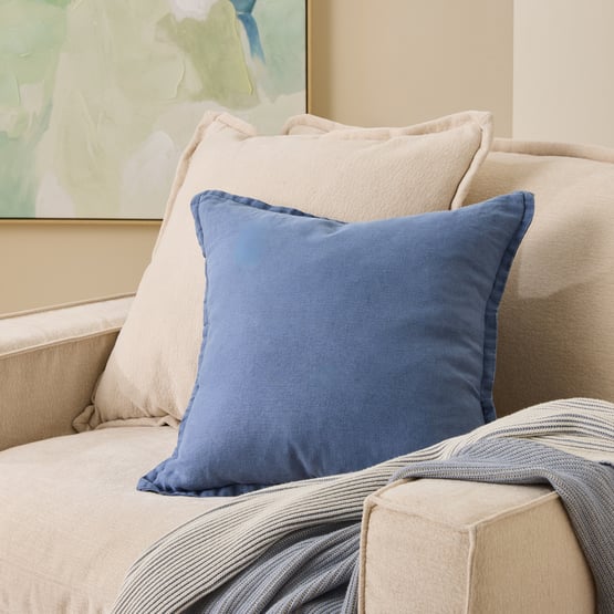 Belgian Denim Vintage Washed Linen Cushion
