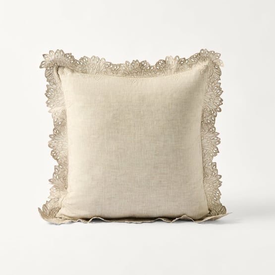 Solene Linen Embroidered Cushion